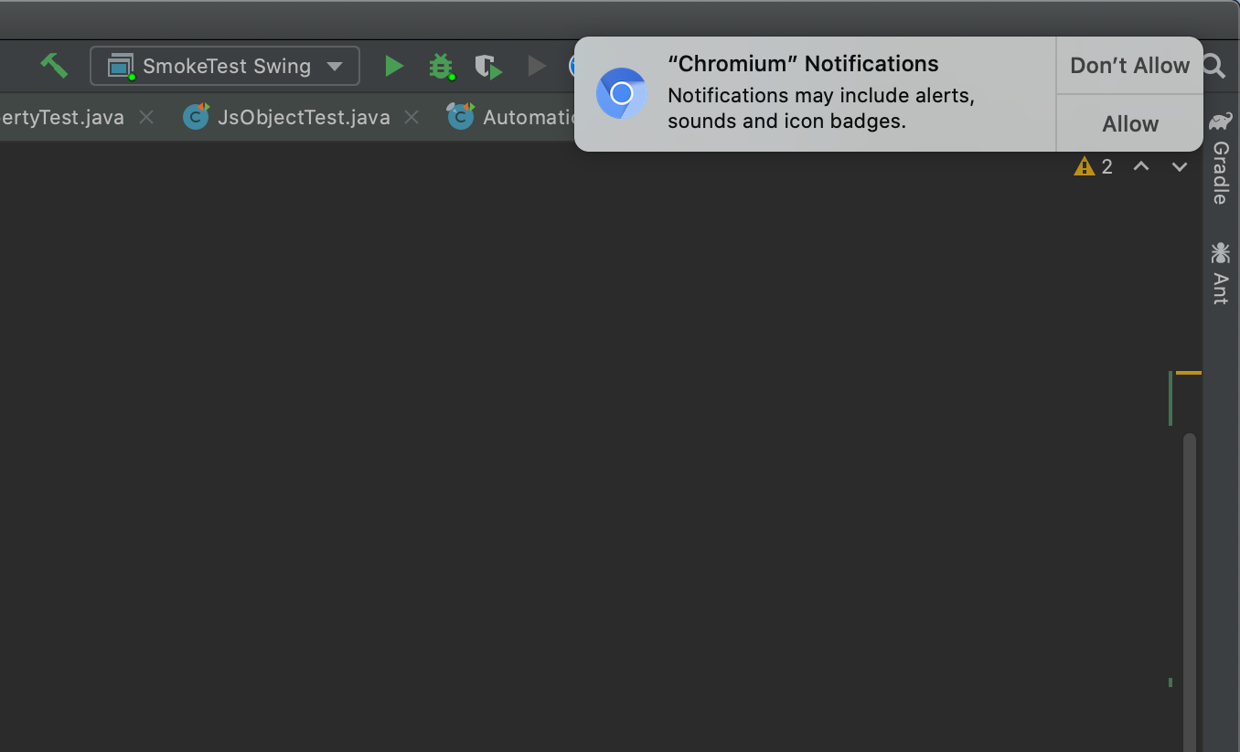 Chromium Notifications Prompt macOS